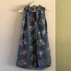 Vintage Faded Glory Blue Floral Casual Dress